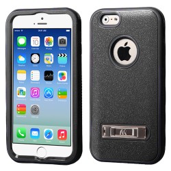 Funda Protector  Iphone 6 Mixto Negro con Pie Triple Layer